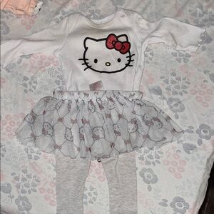 Hello Kitty White and Gray Kids Matching Set